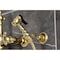 Kingston Brass Two-Handle Wall Mount Bridge Kitchen Faucet with Brass Sprayer, Polished Brass KS2442AXBS - alternate 6