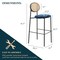 Leisuremod Euston Modern Wicker Bar Stool With Black Steel Frame, Navy Blue, 2PK EC29NBU2 - alternate 9
