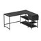 Homeroots 55" Black Wood and Stainless Steel L Shape Computer Desk 723783 - alternate 1