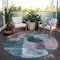 Homeroots 8' Green Copper And Purple Round Geometric Washable Indoor Outdoor Area Rug 604326 - alternate 9