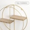 Vintiquewise Elegant 2-Tier Decorative Floating Circular Silhouette Wall Shelf - Circular Metal and Wood QI004691.2GD - alternate 9