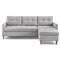 Homeroots 87" Light Gray Polyester Blend Sofa With Ottoman With Natural Legs 544961 - alternate 9