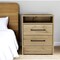 Homeroots 20" Oak Two Drawer Faux Wood Nightstand 534895 - alternate 1