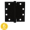 Global Door Controls 4.5 in. x 4.5 in. Commercial Full Mortise Square Corner Door Hinge with Fixed Pin - Pack of 6 CP4545BB-US19 - alternate 1