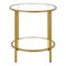 Homeroots 22" Brass And Clear Glass And Steel Round End Table With Shelf 544217 - alternate 6