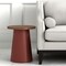 Homeroots 23" Brown Wood and Faux Leather Round Pedestal End Table 632665 - alternate 1