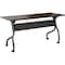 Lorell Rectangle Lorell Mahogany Flip Top Training Table, 23.6 W, 48 L, 29.5 H, Melamine Top, Mahogany LLR59518 - alternate 1