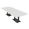 Skutchi Designs Arc Rectangle Meeting Room Table, 45 in W, 144 in L, White HAR-AREC-48x144-DOU.BK-WA7976 - alternate 1