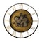Homeroots 28" Circle Copper Metal and Glass Analog Exposed Gear Wall Clock 485980 - alternate 1