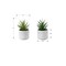 Monarch Specialties Artificial Plant, 9-in. Tall, Succulent, White Cement Pots, Contemporary, Modern, 2PK I 9362 - alternate 3