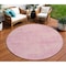 Homeroots 8' Pink Round Washable Indoor Outdoor Area Rug 598844 - alternate 1