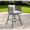 Homeroots 30" Black and Light Gray Aluminum Swivel Rope Back Outdoor Bar Height Chair with Footrest 571165 - alternate 1