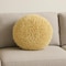 Homeroots 14" X 14" Yellow Round Shag Throw Pillow 528001 - alternate 1