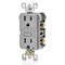 Leviton 15 Amp, Self Test, Non Tamper-Resistant Slim GFCI Outlet with LED Indicator Light - Gray GFNT1-GY - alternate 4