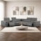 Homeroots Battleship Gray Leather Power Reclining L Shaped Six Piece Corner Sectional With Console 643944 - alternate 4