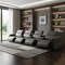 Homeroots 166" Dark Gray Top Grain Leather Reclining Metal USB Sofa 720376 - alternate 8