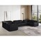 Homeroots Black Italian Leather Power Reclining U Shaped Eight Piece Corner Sectional With Console 632562 - alternate 8