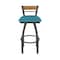 Holland Bar Stool Co Revelle 25in Swivel Counter Stool with Pewter Finish, Medium Back and Graph Tidal Seat 881 - alternate 10