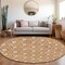 Homeroots 8' Copper And Beige Round Geometric Washable Indoor Outdoor Area Rug 596017 - alternate 7