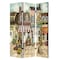 Homeroots 72" Beige Canvas Folding Three Panel Screen Room Divider 277091 - alternate 8