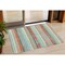 Homeroots 3' X 5' Sky Blue Pink And Gray Striped Washable Indoor Outdoor Area Rug 598932 - alternate 1