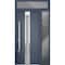 Vdomdoors Steel Door Deux 1717 Gray Graphite Stainless Inserts Single Modern Painted-W52xH96-Right Inswing DEUX1717EXD-GRE-W36+16 x H80+16-Right-hand Inswing - alternate 5