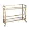 Homeroots Brass Steel And Glass Rolling Bar Cart 530460 - alternate 8