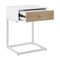 Homeroots 25" White Wood and Steel Frame End Table With Drawer And USB Port 654013 - alternate 9