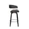 Homeroots 26" Black Faux Leather Swivel Counter Height Bar Chair 534468 - alternate 9