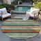 Homeroots 8' Sage Black And Red Round Striped Washable Indoor Outdoor Area Rug 598928 - alternate 8