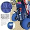 Rollx Big Balloon Wheel Foldable Beach Cart Storage Wagon for Sand, with 13'' Beach Tires, Blue RLX1-1107 - alternate 7