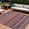Homeroots 9' X 12' Rust And Blush Striped Washable Indoor Outdoor Area Rug 615852 - alternate 1