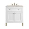 James Martin Vanities Chicago 30" Single Vanity, Glossy White, w/ 3 CM Siberian Silestone Top 503-V30-GW-3SFR - alternate 1
