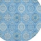 Homeroots 8' Denim Blue Sky Blue And Ivory Round Floral Medallion Washable Indoor Outdoor Area Rug 614583 - alternate 8