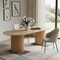 Homeroots 86" Natural Wood Double Pedestal Base Oval Dining Table 720680 - alternate 3