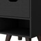 Homeroots 19" Black Wood One Drawer Nightstand 530198 - alternate 12