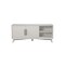 Homeroots 64in White Pine Solid Wood Open Shelving TV Stand 404257 - alternate 1