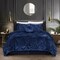 Homeroots Navy Blue Queen Polyester 130 Thread Count Washable Down Comforter Set 528905 - alternate 9