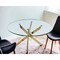 Homeroots 54" Clear and Gold Glass and Metal Cross Leg Base Round Top Dining Table 555139 - alternate 5