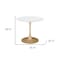 Homeroots 35" White And Gold Rounded Steel Pedestal Base Dining Table 386246 - alternate 8