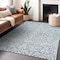 Homeroots 8' X 10' Denim Blue And Ivory Damask Washable Indoor Outdoor Area Rug 595136 - alternate 9