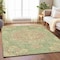 Homeroots 9' X 12' Artichoke Green Floral Medallion Washable Indoor Outdoor Area Rug 607834 - alternate 9