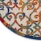 Homeroots 5' Ivory Blue Orange And Green Round Trellis Indoor Outdoor Area Rug 546798 - alternate 9