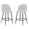 Homeroots Set of Two 26" White and Black Fabric and Metal Low Back Counter Height Bar Chairs, 2PK 555079 - alternate 1