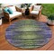 Homeroots 8' Purple Lilac And Lavender Round Striped Washable Indoor Outdoor Area Rug 577994 - alternate 1