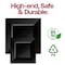 Smarty Had A Party 10.75" Black Square Plastic Dinner Plates (120 Plates), 120PK 6900-CASE - alternate 8