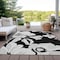 Homeroots 5' X 8' Black Gray And Silver Floral Washable Indoor Outdoor Area Rug 589525 - alternate 1