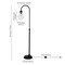 Homeroots 70" Black Arched Floor Lamp With Clear Seeded Glass Empire Shade 523485 - alternate 8