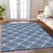 Homeroots 5' X 8' Navy Blue Gray And Ivory Geometric Washable Indoor Outdoor Area Rug 594726 - alternate 9