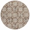 Homeroots 8' Brown Gray And Beige Round Floral Washable Indoor Outdoor Area Rug 595933 - alternate 8